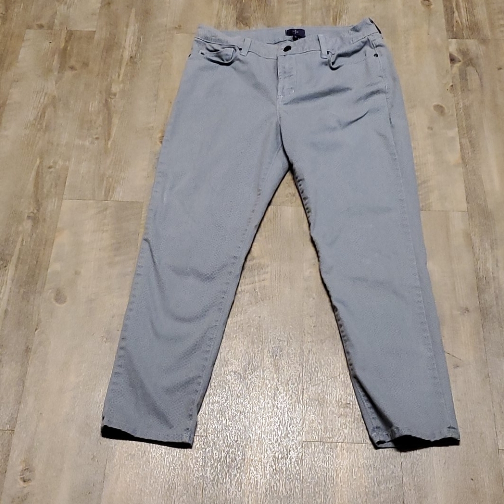 NYDJ Grey Animal Print ankle skinny jean